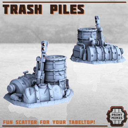 Industrial Trash Piles - Sci-Fi Space Industrial Terrain by Print Minis