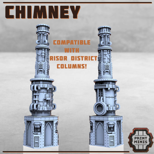 Industrial Chimney - Sci-Fi Space Industrial Terrain by Print Minis
