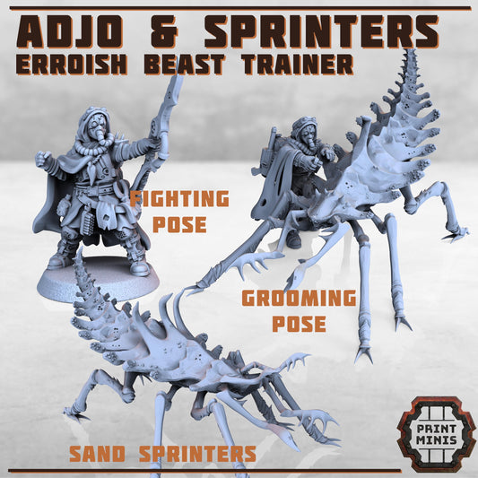 Erroish Beast Trainer and Sand Sprinters -  Sci-Fi Grimdark Mercenaries by Print Minis