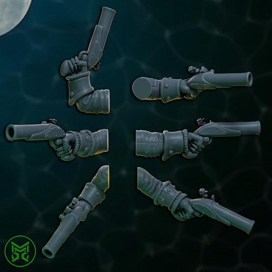 Pirate Commandos - Pistol Orcs, Space-Faring Orkish Menace Sculpted by Mekka Miniatures, Grimdark Compatible, Scaled for Sci-Fi Wargames