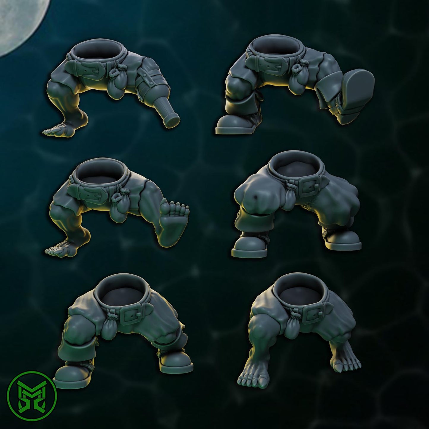 Pirate Commandos - Pistol Orcs, Space-Faring Orkish Menace Sculpted by Mekka Miniatures, Grimdark Compatible, Scaled for Sci-Fi Wargames