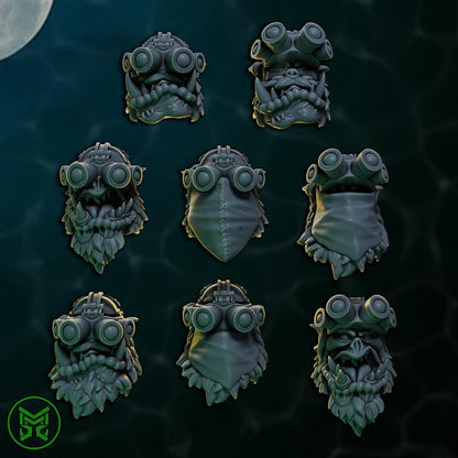 Pirate Commandos - Pistol Orcs, Space-Faring Orkish Menace Sculpted by Mekka Miniatures, Grimdark Compatible, Scaled for Sci-Fi Wargames