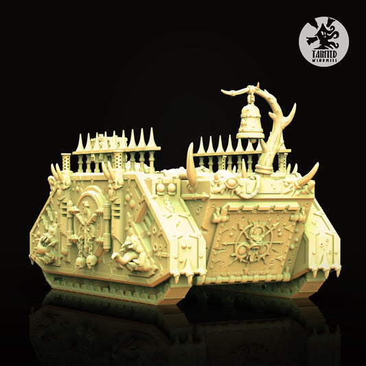 Bubotic Transport Vehicle, Plague Space Marine Transport Vehicle Sculpted by Tainted Windmill for Wargames set in the Grimdark Future