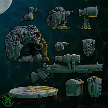 Pirate Commandos - Sniper, Space-Faring Orkish Menace Sculpted by Mekka Miniatures, Grimdark Compatible, Scaled for Sci-Fi Wargames