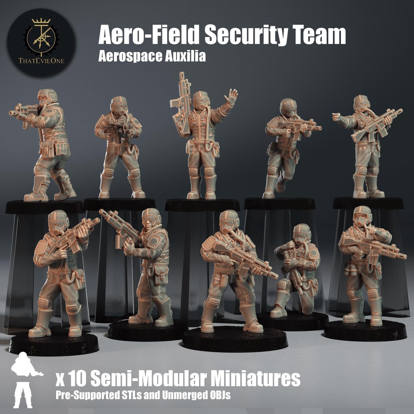 Aerospace Security Teams, Semi-modular Sci-Fi warriors by ThatEvilOne, Sci-Fi Wargames Guard Proxy, Imperial Auxilia Army