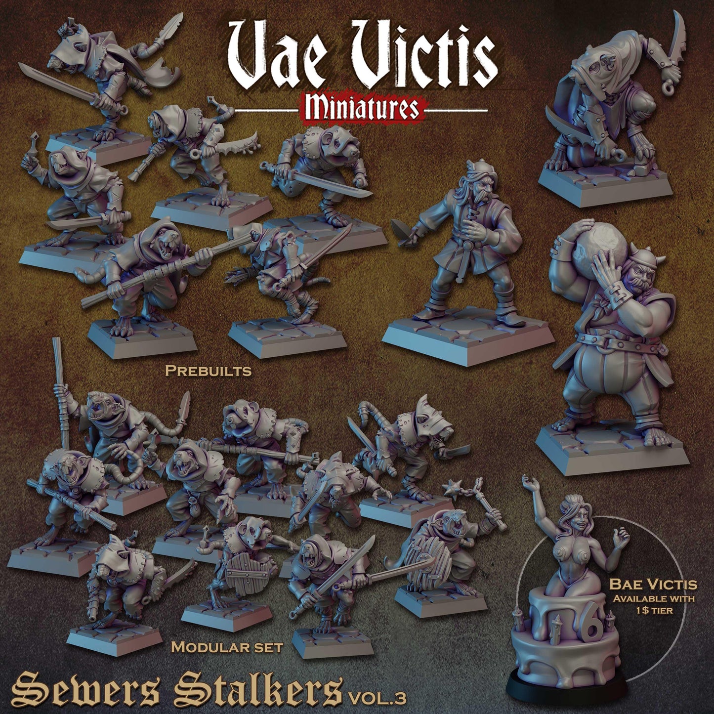 Sewers Stalkers vol.3,  Fantasy Miniatures by Vae Victis, perfect for Fantasy Wargames and Tabletop RPGs