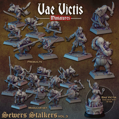 Sewers Stalkers vol.3,  Fantasy Miniatures by Vae Victis, perfect for Fantasy Wargames and Tabletop RPGs