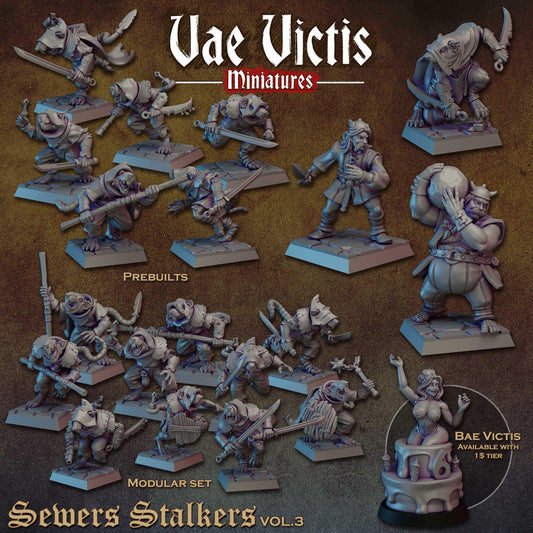 Sewers Stalkers vol.3,  Fantasy Miniatures by Vae Victis, perfect for Fantasy Wargames and Tabletop RPGs