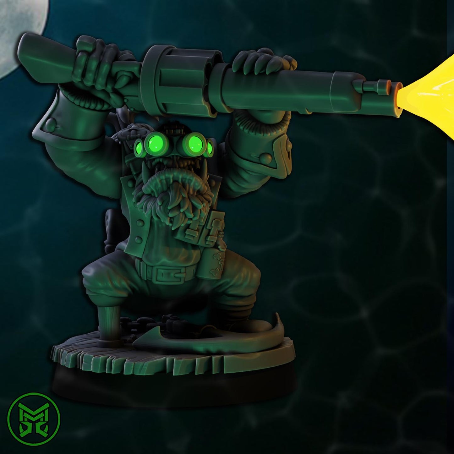 Pirate Commandos - Heavy Weapons, Space-Faring Orkish Menace Sculpted by Mekka Miniatures, Grimdark Compatible, Scaled for Sci-Fi Wargames