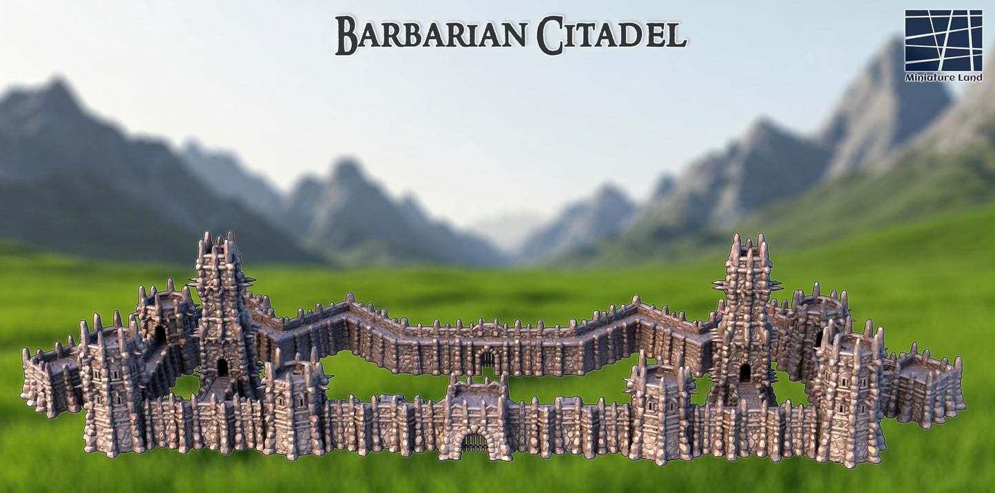 Barbarian Citadel - Tabletop Terrain - 28 MM, Tabletop 3D Printed Terrain by MiniatureLand, Perfect for Wargaming and RPGs