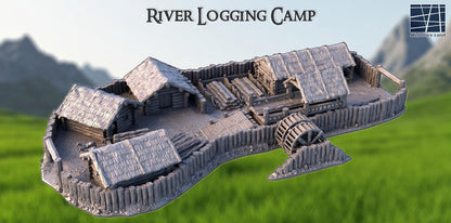 River Logging Camp - Tabletop Terrain - 28 MM, Tabletop 3D Printed Terrain by MiniatureLand, Perfect for Wargaming and RPGs