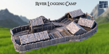 River Logging Camp - Tabletop Terrain - 28 MM, Tabletop 3D Printed Terrain by MiniatureLand, Perfect for Wargaming and RPGs