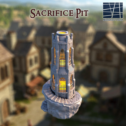 Sacrifice Pit - Tabletop Terrain - 28 MM, Tabletop 3D Printed Terrain by MiniatureLand, Perfect for Wargaming and RPGs