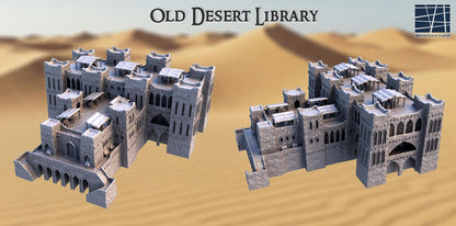 Old Desert Library - Tabletop Terrain - 28 MM Tabletop 3D Printed Terrain by MiniatureLand, Perfect for Wargaming and RPGs