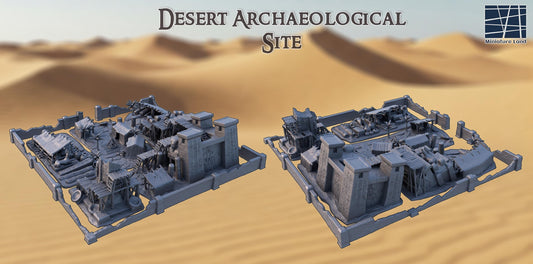 Desert Archaeological Site - Tabletop Terrain - 28 MM 3D Printed Terrain by MiniatureLand, Perfect for Wargaming and RPGs