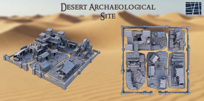 Desert Archaeological Site - Tabletop Terrain - 28 MM 3D Printed Terrain by MiniatureLand, Perfect for Wargaming and RPGs