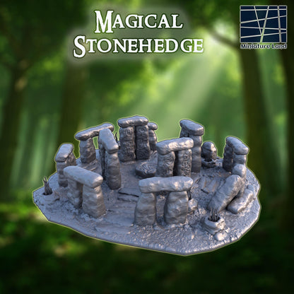 Magical Stonehedge - Tabletop Terrain - 28 MM, Tabletop 3D Printed Terrain by MiniatureLand, Perfect for Wargaming and RPGs