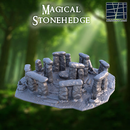 Magical Stonehedge - Tabletop Terrain - 28 MM, Tabletop 3D Printed Terrain by MiniatureLand, Perfect for Wargaming and RPGs
