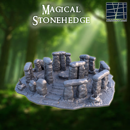 Magical Stonehedge - Tabletop Terrain - 28 MM, Tabletop 3D Printed Terrain by MiniatureLand, Perfect for Wargaming and RPGs