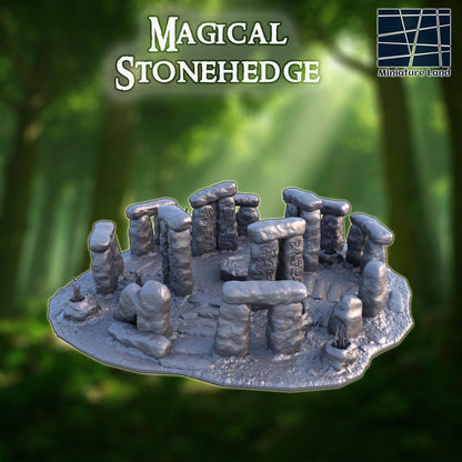 Magical Stonehedge - Tabletop Terrain - 28 MM, Tabletop 3D Printed Terrain by MiniatureLand, Perfect for Wargaming and RPGs