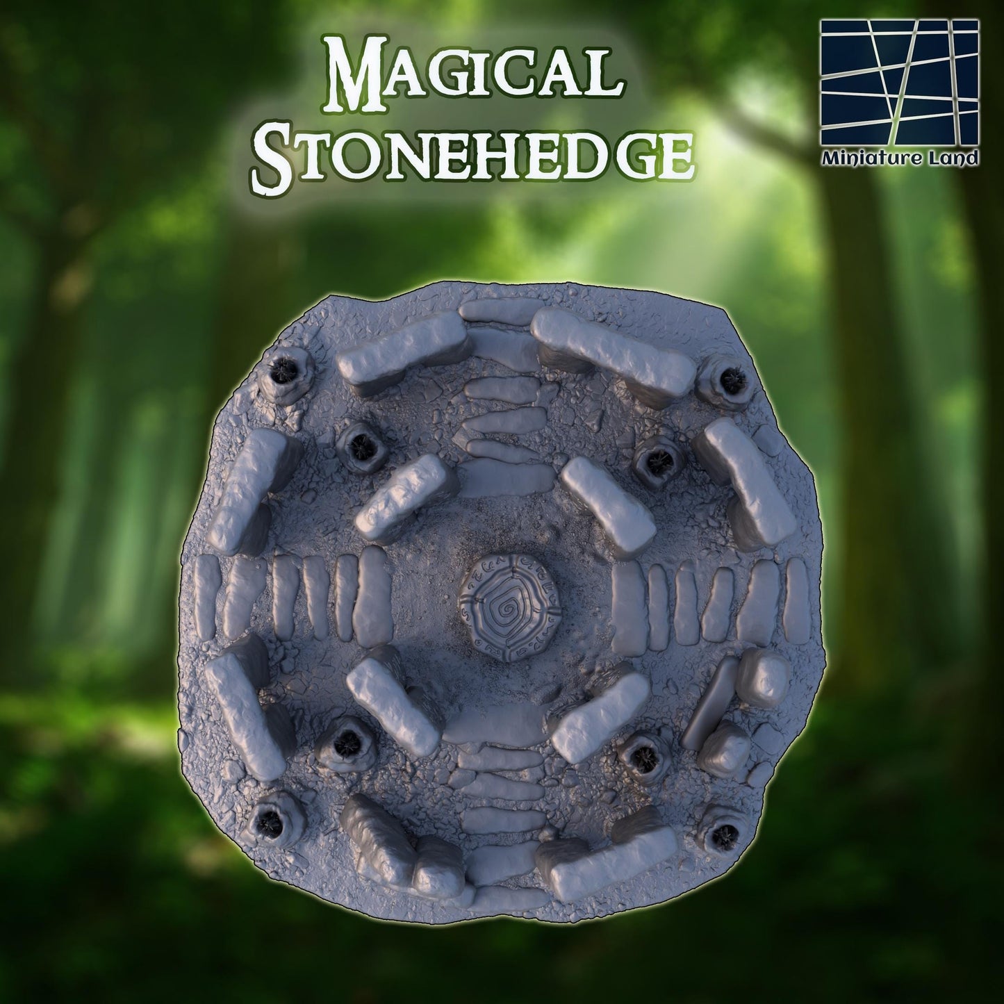 Magical Stonehedge - Tabletop Terrain - 28 MM, Tabletop 3D Printed Terrain by MiniatureLand, Perfect for Wargaming and RPGs