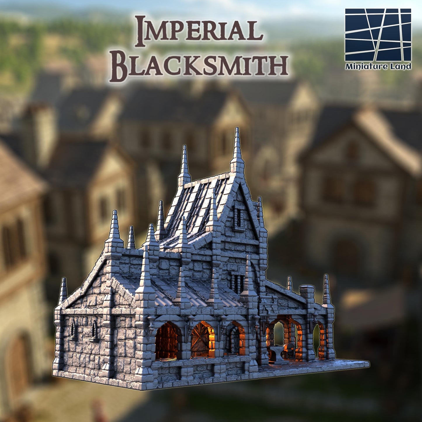 Imperial Blacksmith - Tabletop Terrain - 28 MM, Tabletop 3D Printed Terrain by MiniatureLand, Perfect for Wargaming and RPGs