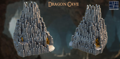 Dragon Cave - Tabletop Terrain - 28 MM, Tabletop 3D Printed Terrain by MiniatureLand, Perfect for Wargaming and RPGs