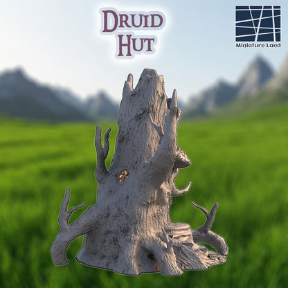 Druid Hut - Tabletop Terrain - 28 MM, Tabletop 3D Printed Terrain by MiniatureLand, Perfect for Wargaming and RPGs