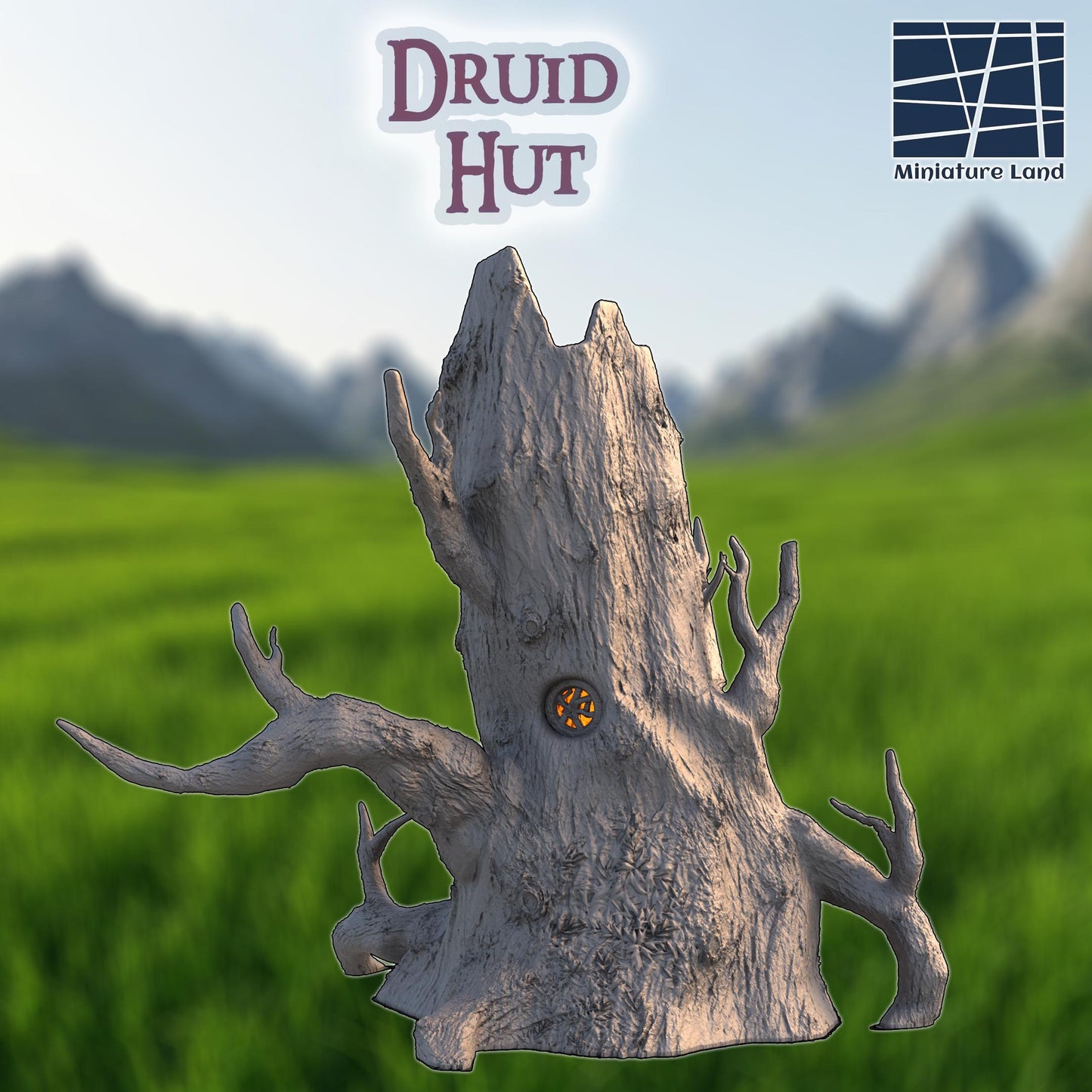 Druid Hut - Tabletop Terrain - 28 MM, Tabletop 3D Printed Terrain by MiniatureLand, Perfect for Wargaming and RPGs