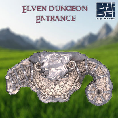 Elven Dungeon Entrance - Tabletop Terrain - 28 MM, Tabletop 3D Printed Terrain by MiniatureLand, Perfect for Wargaming and RPGs