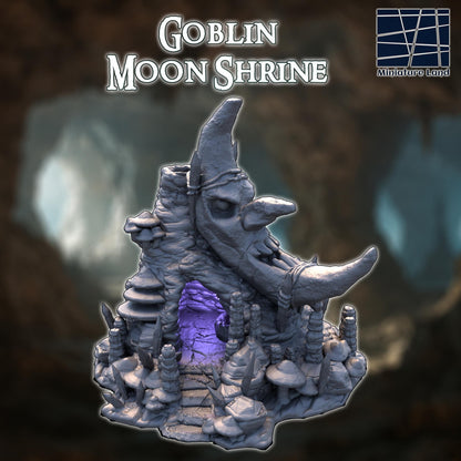 Goblin Moon Shrine - Tabletop Terrain - 28 MM, Tabletop 3D Printed Terrain by MiniatureLand, Perfect for Wargaming and RPGs