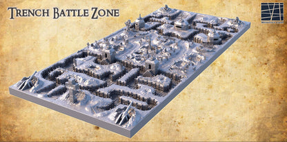 Trench Battle Zone - Tabletop Terrain - Tabletop 3D Printed Terrain by MiniatureLand, Perfect for Wargaming and RPGs