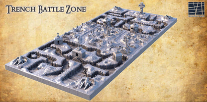 Trench Battle Zone - Tabletop Terrain - Tabletop 3D Printed Terrain by MiniatureLand, Perfect for Wargaming and RPGs