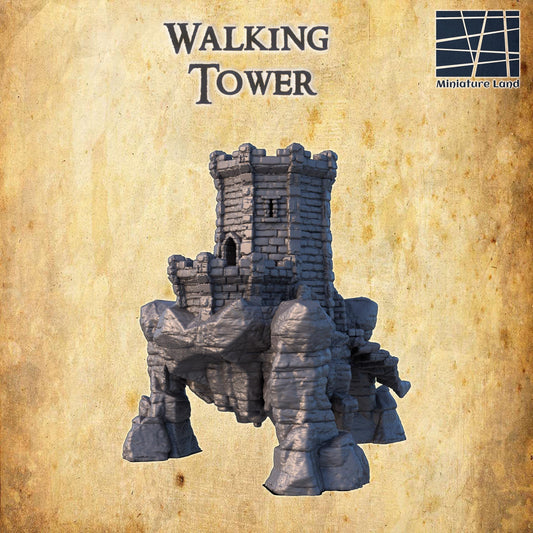 Walking Tower - Tabletop Terrain - 28 MM, Tabletop 3D Printed Terrain by MiniatureLand, Perfect for Wargaming and RPGs