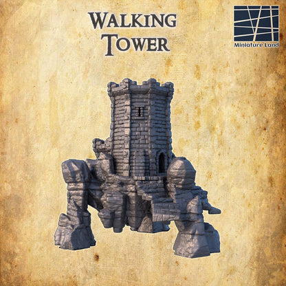 Walking Tower - Tabletop Terrain - 28 MM, Tabletop 3D Printed Terrain by MiniatureLand, Perfect for Wargaming and RPGs