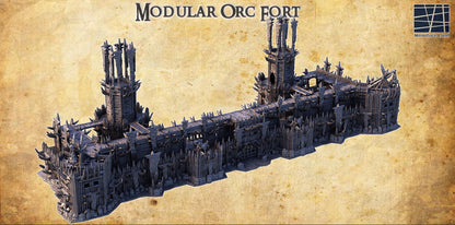 Modular Orc Fort - Tabletop Terrain - 28 MM, Tabletop 3D Printed Terrain by MiniatureLand, Perfect for Wargaming and RPGs