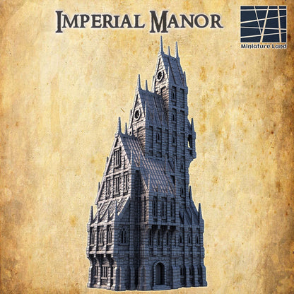 Imperial Manor - Tabletop Terrain - 28 MM, Tabletop 3D Printed Terrain by MiniatureLand, Perfect for Wargaming and RPGs