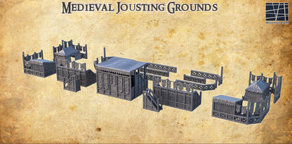Medieval Jousting Grounds - Tabletop Terrain - 28 MM, Tabletop 3D Printed Terrain by MiniatureLand, Perfect for Wargaming and RPGs
