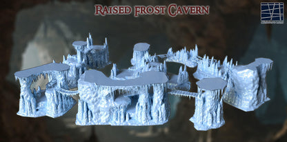 Raised Ice Cavern - Tabletop Terrain - 28 MM, Tabletop 3D Printed Terrain by MiniatureLand, Perfect for Wargaming and RPGs