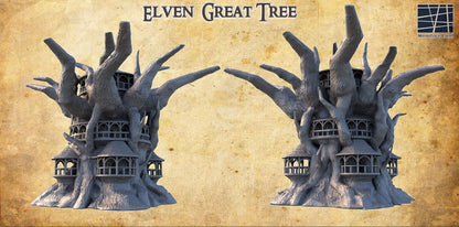 Elven Great Tree - Tabletop Terrain - 28 MM, Tabletop 3D Printed Terrain by MiniatureLand, Perfect for Wargaming and RPGs