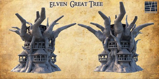Elven Great Tree - Tabletop Terrain - 28 MM, Tabletop 3D Printed Terrain by MiniatureLand, Perfect for Wargaming and RPGs