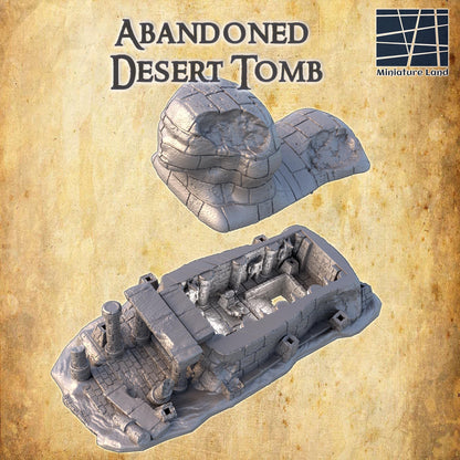 Abandoned Desert Tomb - Tabletop Terrain - 28 MM 3D Printed Terrain by MiniatureLand, Perfect for Wargaming and RPGs