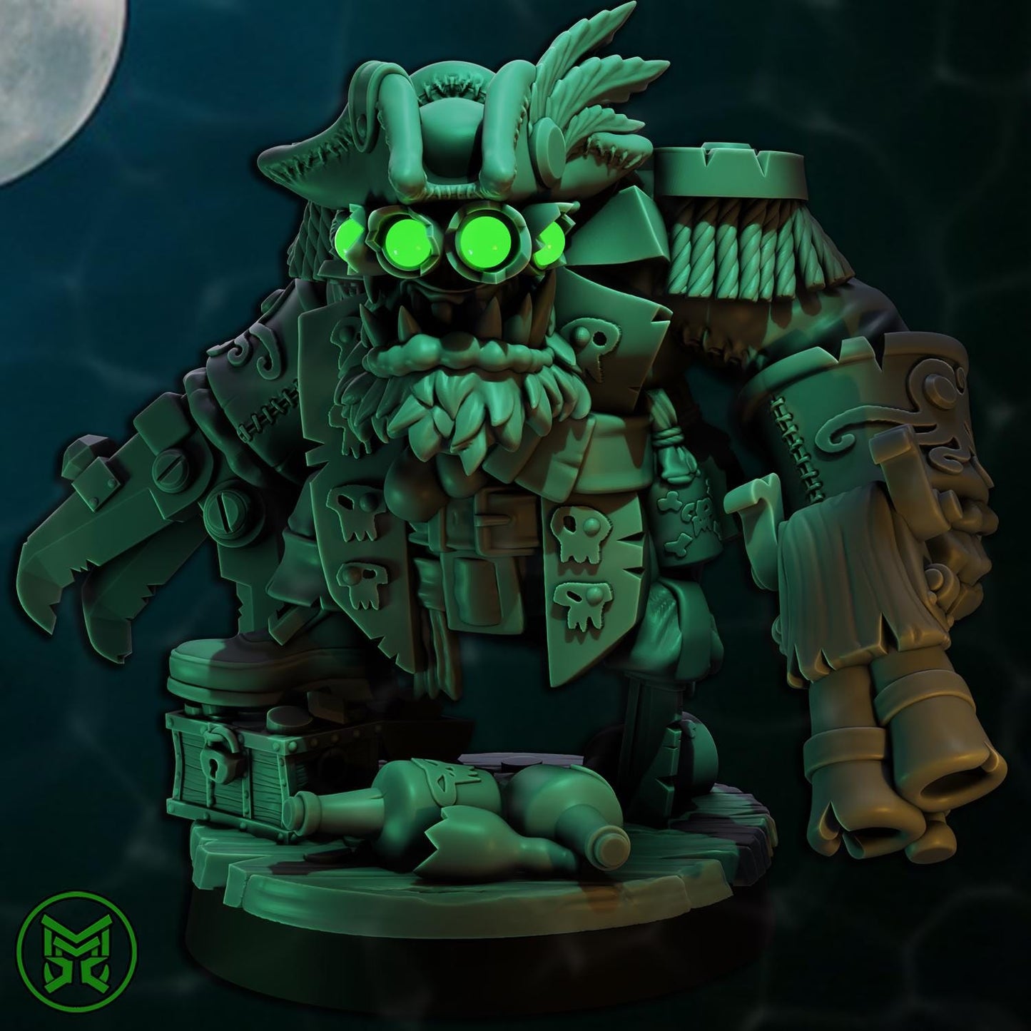 Pirate Commandos - Full Set, Space-Faring Orkish Menace Sculpted by Mekka Miniatures, Grimdark Compatible, Scaled for Sci-Fi Wargames