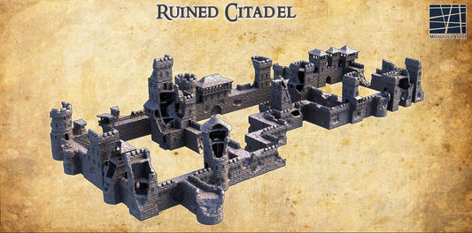 Modular Ruined Citadel - Tabletop Terrain - 28 MM, Tabletop 3D Printed Terrain by MiniatureLand, Perfect for Wargaming and RPGs