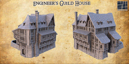 Engineer Guild House - Tabletop Terrain - 28 MM, Tabletop 3D Printed Terrain by MiniatureLand, Perfect for Wargaming and RPGs