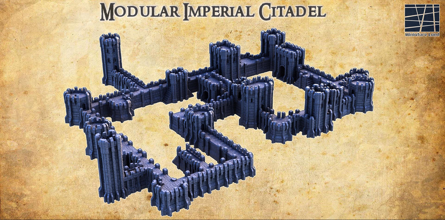 Modular Imperial Citadel - Tabletop Terrain - 28 MM, Tabletop 3D Printed Terrain by MiniatureLand, Perfect for Wargaming and RPGs