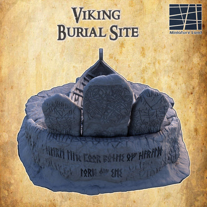 Viking Burial Site - Tabletop Terrain - 28 MM, Tabletop 3D Printed Terrain by MiniatureLand, Perfect for Wargaming and RPGs