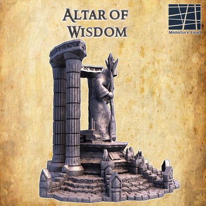 Altar of Wisdom - Tabletop Terrain - 28 MM, Tabletop 3D Printed Terrain by MiniatureLand, Perfect for Wargaming and RPGs