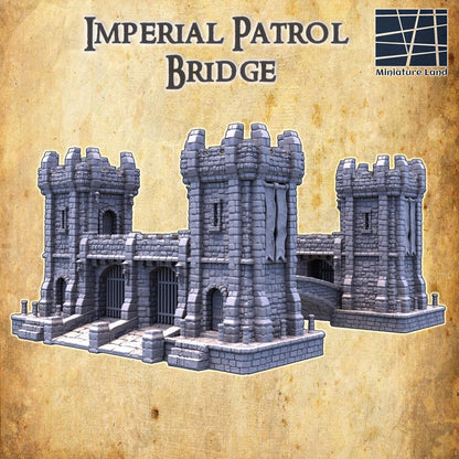 Imperial Patrol Bridge - Tabletop Terrain - 28 MM, Tabletop 3D Printed Terrain by MiniatureLand, Perfect for Wargaming and RPGs