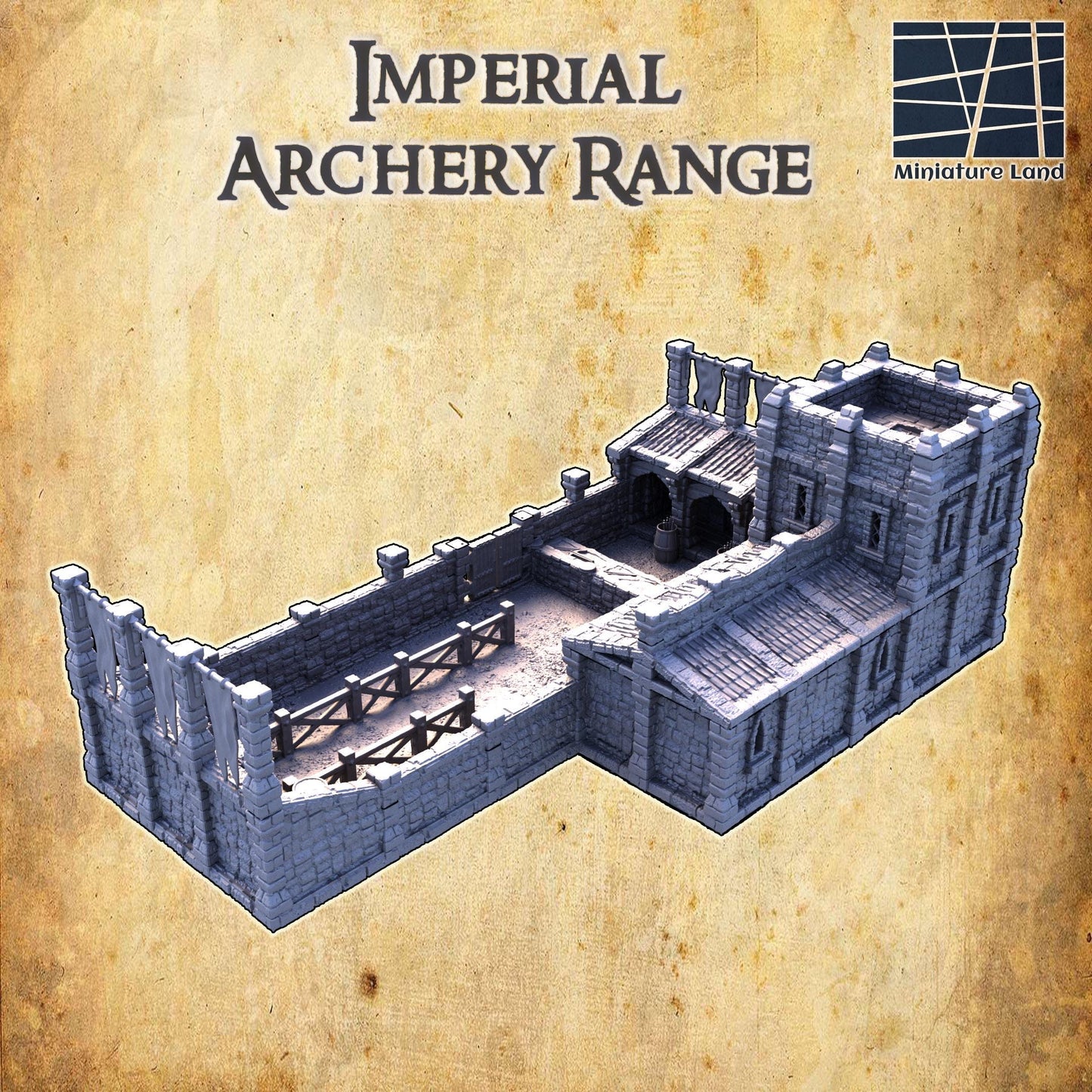Imperial Archery Range - Tabletop Terrain - 28 MM, Tabletop 3D Printed Terrain by MiniatureLand, Perfect for Wargaming and RPGs